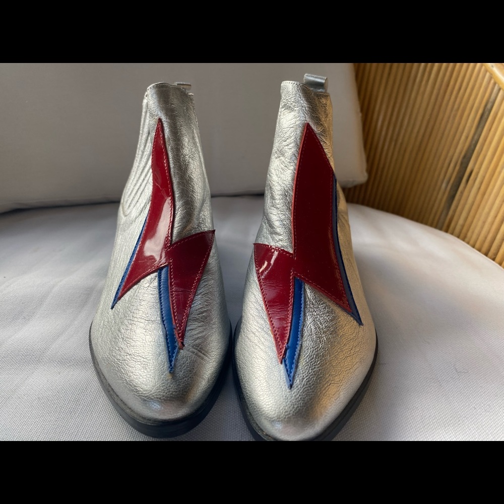 Modern Vice silver boots 37 1/2 w/ bolt